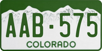 CO license plate AAB575