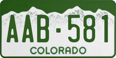 CO license plate AAB581