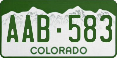 CO license plate AAB583