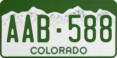 CO license plate AAB588