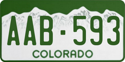 CO license plate AAB593