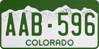 CO license plate AAB596