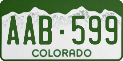 CO license plate AAB599