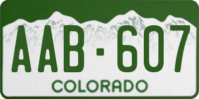 CO license plate AAB607