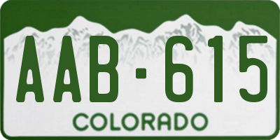 CO license plate AAB615