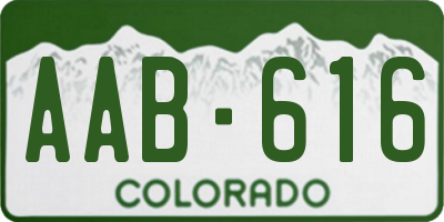 CO license plate AAB616