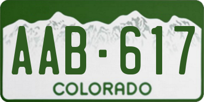 CO license plate AAB617