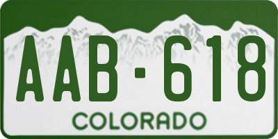 CO license plate AAB618
