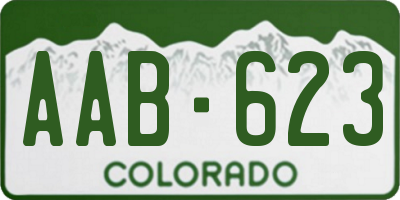 CO license plate AAB623