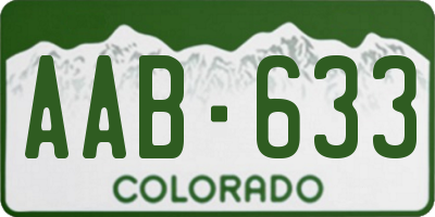 CO license plate AAB633