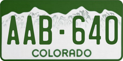 CO license plate AAB640