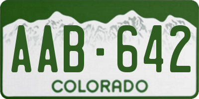 CO license plate AAB642