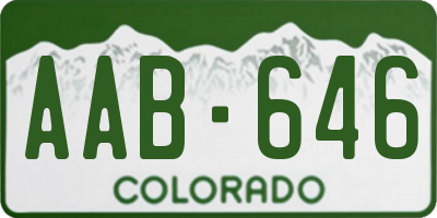CO license plate AAB646