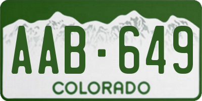 CO license plate AAB649