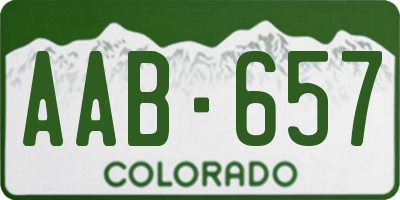 CO license plate AAB657