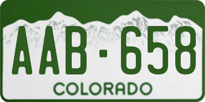 CO license plate AAB658