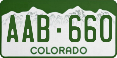 CO license plate AAB660