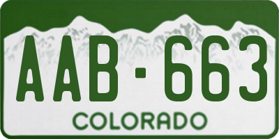 CO license plate AAB663