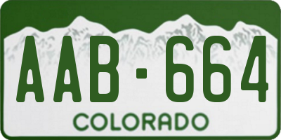 CO license plate AAB664