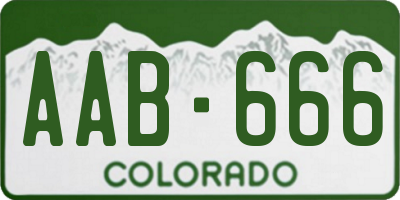 CO license plate AAB666