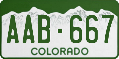 CO license plate AAB667