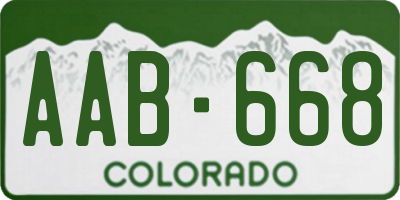 CO license plate AAB668