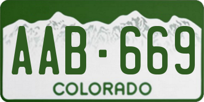 CO license plate AAB669