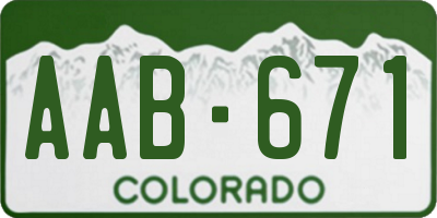 CO license plate AAB671