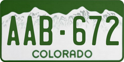 CO license plate AAB672