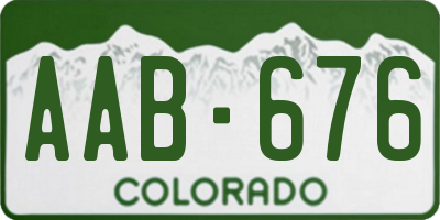 CO license plate AAB676