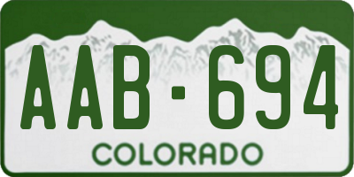 CO license plate AAB694