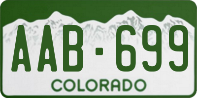 CO license plate AAB699