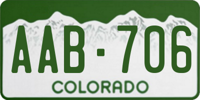 CO license plate AAB706