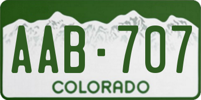 CO license plate AAB707