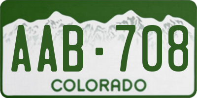 CO license plate AAB708