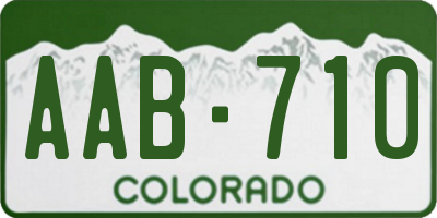 CO license plate AAB710
