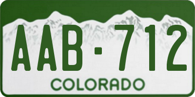 CO license plate AAB712