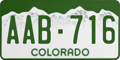 CO license plate AAB716