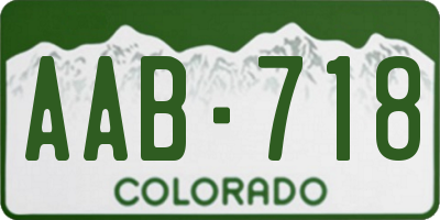 CO license plate AAB718