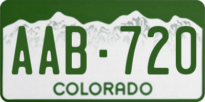 CO license plate AAB720