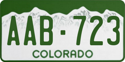 CO license plate AAB723