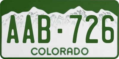 CO license plate AAB726