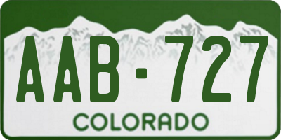 CO license plate AAB727
