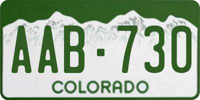 CO license plate AAB730