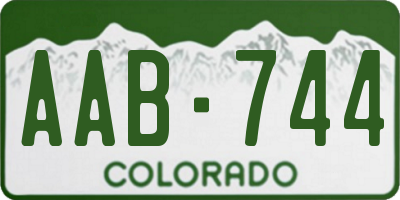 CO license plate AAB744