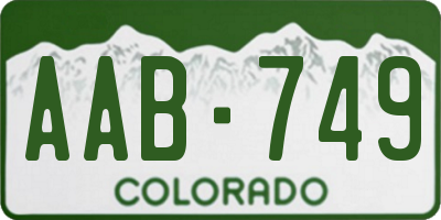 CO license plate AAB749
