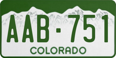 CO license plate AAB751