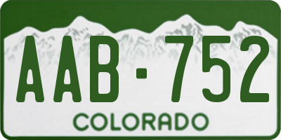 CO license plate AAB752