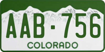 CO license plate AAB756