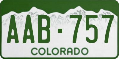CO license plate AAB757